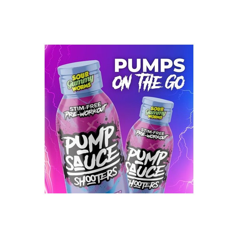 Pump Sauce Gusanos Goma Shooters Botellas Paquete Pre Entrenamiento Cafeína
