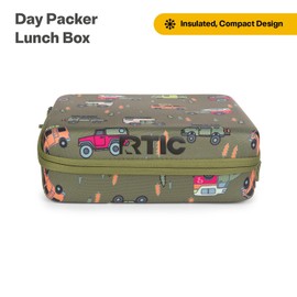 RTIC Day Packer Lunch Box Holder, Small Soft Insulated Cooler Bento Bag for Kids, School, Girls and Boys, Fabric Covered with Zipper, 10”L x 3.6”W x 8.5”H, Happy Camper