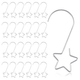 SULOLI Pack of 60 Bauble Hangers, Stars Christmas Tree Decorations, Silver Tree Hooks, Christmas Tree S-Hooks, Small Quick Hanger for Christmas Party Decoration