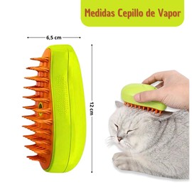 Cat Steam Brush, Dog Brush, 3 in 1 Steam Brush for Cats, Cat Comb, Dog Comb, Pet Hair Removal Comb (Green)
