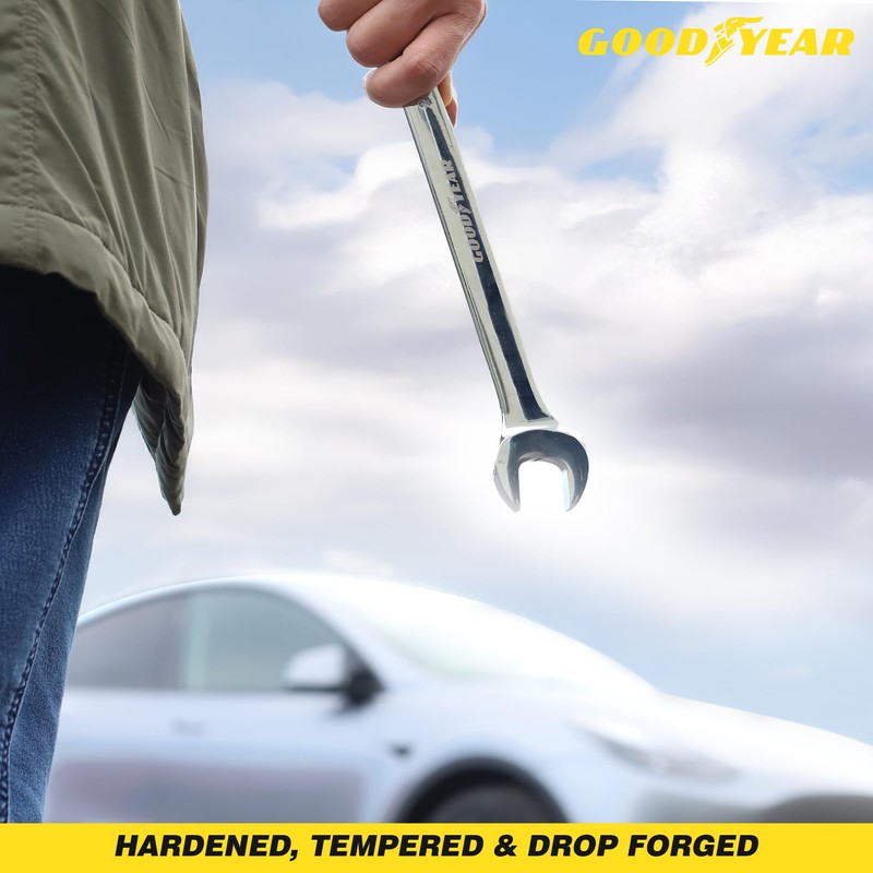 Goodyear 19mm Spanner-Chrome Vanadium Steel| Precision Engineered for Tightening and