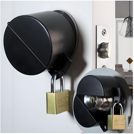 Posnaland Door Knob Lock Cover & Door Knob Cover Lock – Dementia Safety Locks for Knob Lock & Door Padlock, Door Knob Lockout Device for Dementia Locks for Doors,Black Padlock Anti-Kickout
