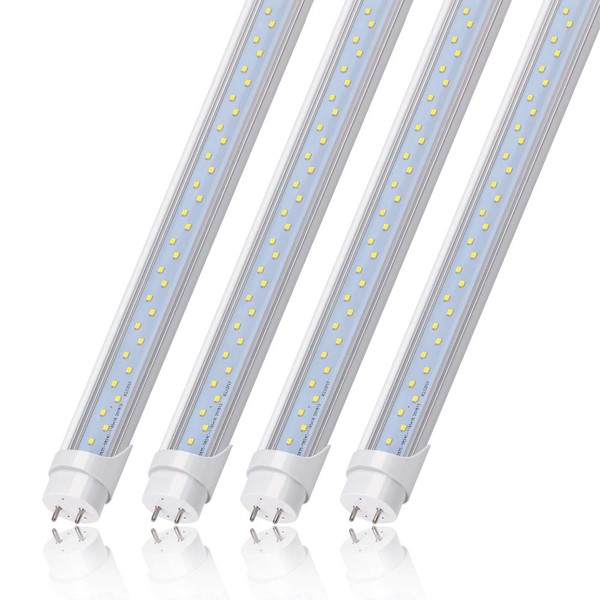 Kihung T8 LED Bulbs 4 Foot, Type B Ballast Bypass, Dual-Ended Power, G13 Base, 24W 3120LM 6000K Daylight White, Compatible with T8 T10 T12 Tubes, 4ft Fluorescent Bulb Replacement, 4-Pack