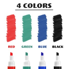 Chalkola Dry Erase Markers Bulk Pack of 60 Colors (15x Black, Red, Green Blue), White Board Markers Dry Erase Pens - Low odor Whiteboard Markers for Kids, Home, Office & Back to School Supplies