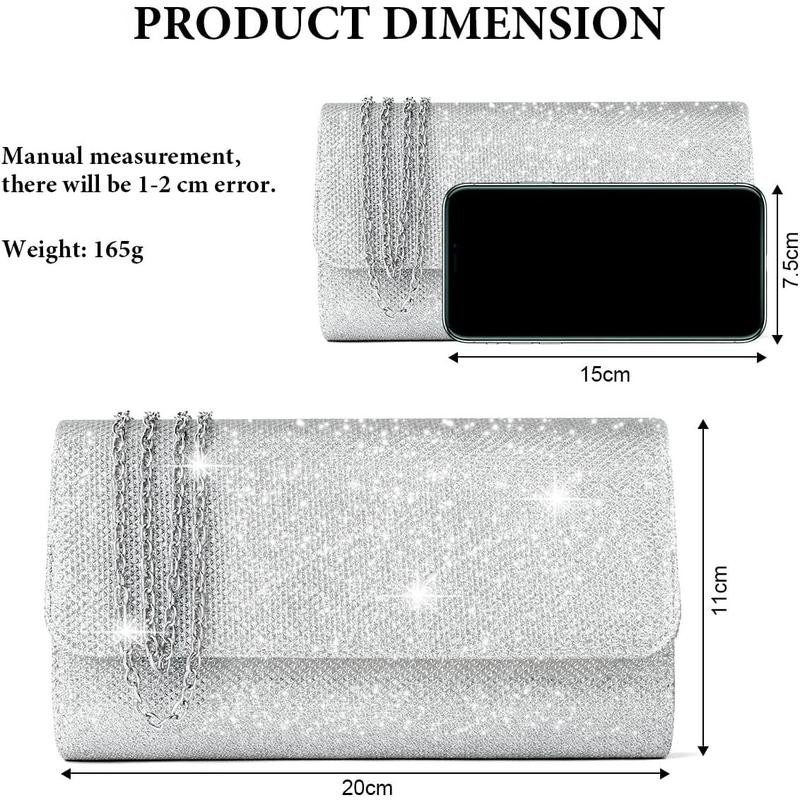 Evening Bag Clutch Purses for Women, Rhinestones Purse, Sparkling Envelope