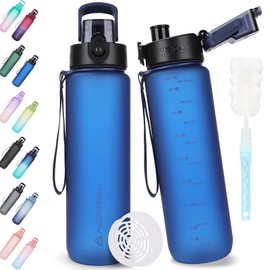 AOPREL Trinkflasche 1l, Wasserflasche BPA-Frei aus Tritan, Sport Trinkflasche Kohlensäure geeignet, Auslaufsicher 1 Liter Flasche für Fitness, Wandern, Camping, Schule und Büro