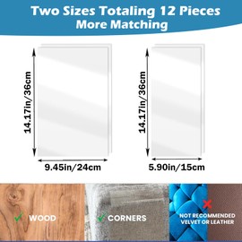 Cat Scratch Furniture Protector 12 Pack Cat Anti-Scratch Deterrent Tapes, Premium Couch Protector with Strong Stickiness