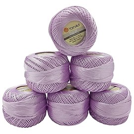 YarnArt Tulip 6 x 50 g Pack, Silk Yarn, Microfibre Yarn, Satin Yarn, Silk Brilliant Yarn, Shiny Yarn (Lilac 417)