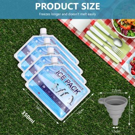 flintronic 4 Pack Ice Packs, High-Performance Cooling Ice Bag, Long lasting Reusable Ice Boards, Reusable for Camping, Picnic, Beach & Outdoor Sports, 16 * 19 CM