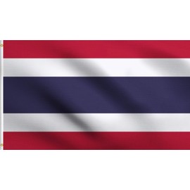 DMSE Kingdom of Thailand Trairanga ธงไตรรงค์ Thai Flag 3X5 Ft Foot 100% Polyester 100D Flag UV Resistant (3' X 5' Ft Foot)