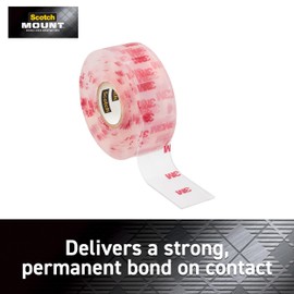 Scotch Scotch Double Sided Tape, Clear Mounting Tape, 1 Roll Adhesive Tape, 1 in x 125 in (10.4 ft), Holds Up to 15 Lbs., Features 3M Industrial Adhesive, Strong Permanent Bond on Contact (410H-MED-DC)
