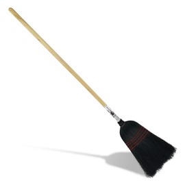 Peaceful Classics Wooden Corn Broom - Handmade Amish Barn Broom Hardwood Handle, Straw Outdoor Broom