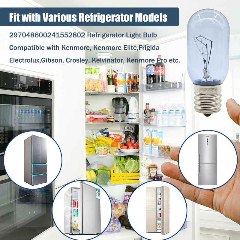 Delixike 241552802 25w Refrigerator Bulb LED for Whirlpool Electrolux Kenmore