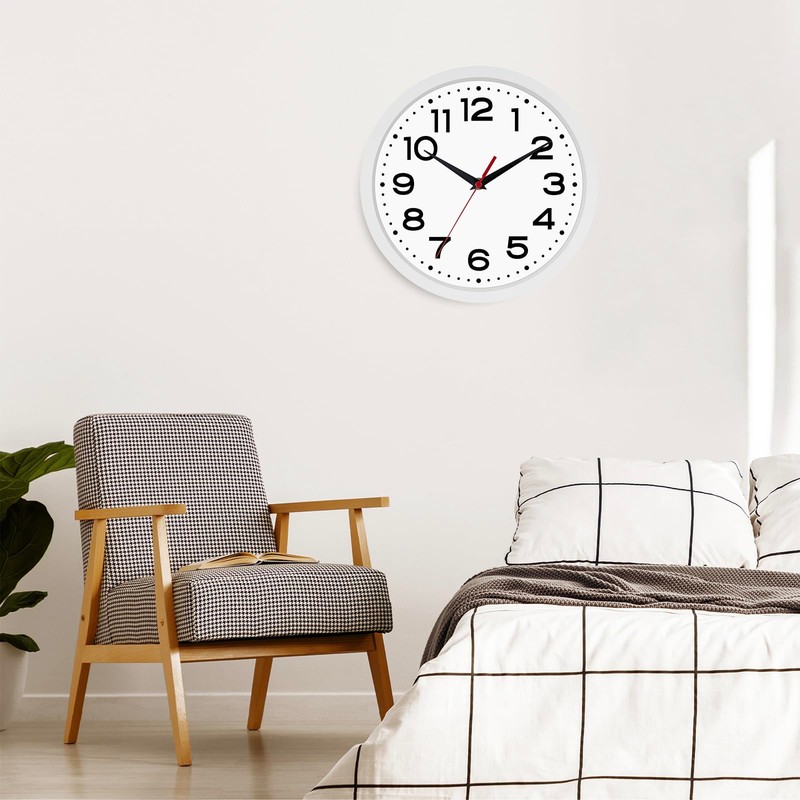 Wall Clock Silent Non-Ticking Modern Clock Battery Operated 8 Inch