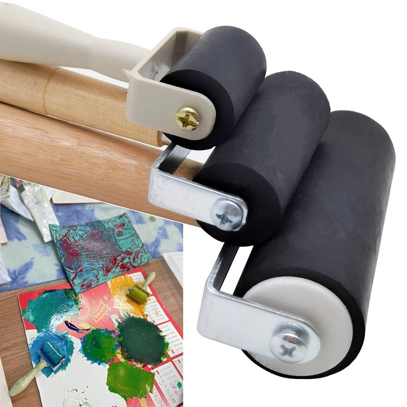 4 Pack Rubber Roller - Brayer Rollers with 3 Size
