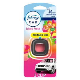 Febreze Car Odor-Fighting Air Freshener Vent Clip with Gain Scent, Island Fresh, 1 count