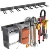 WALMANN Wall Mounted Garden Tool Organizer for Garage, Heavy Duty