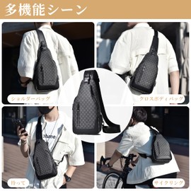 FSD.WG Men's Shoulder Bag, Crossbody Bag, Large Capacity, Left and Right Handed, Waterproof, Commuting to Work or School, Travel, Outdoors, Popular, black - 910