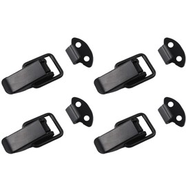 bociloy 4Pcs Stainless Steel Spring Lock Clasp Buckle Latch, 2.24" Black Small Toolboxes Spring Loaded Toggle Latch for Cabinet Suitcase with Screws