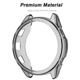 [2 Pack] Miimall Compatible with Garmin Forerunner 965 Case, Soft TPU Frame(Without Screen Protector) Ultra-Thin Shockproof Protective Bumper Case Cover for Forerunner 965, Clear+Clear