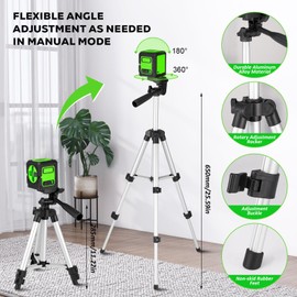 Laser Level with Tripod, Self Levelling Line Laser with Horizontal and Vertical Lines, Adjustable Tripod Portable Lightweight Laser Level for Floor Tiles, Construction Project, House Decoration