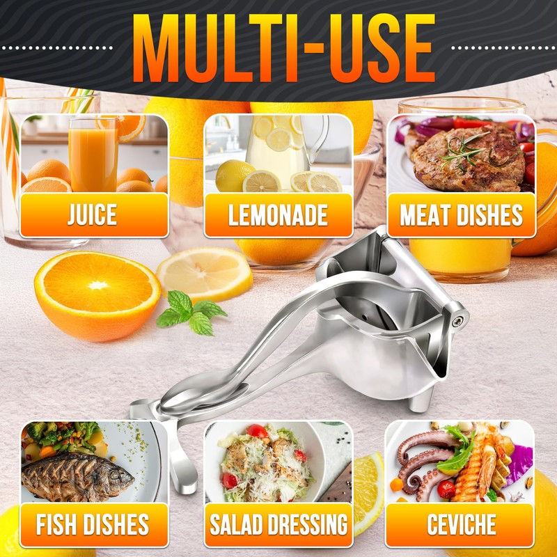 Hand Juicer Squeezer - Aluminum Lemon Squeezer for Effortless Juice