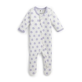 MONICA + ANDY Baby Organic Zipper One-Piece, Sweet Violets, 3-6m