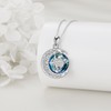 URONE Compass Necklace 925 Sterling Silver Compass Pendant Crystal Necklace