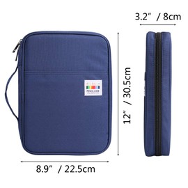 JAKAGO 220 Slots Colored Pencil Case Large Capacity Pen Holder for Student Artist Adult Girl Zipper Organizer Bag for Marker Highlighter Storage Case for School Office Sketch Supplies(Blue)