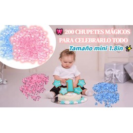 Chupetes acrílicos, 200 piezas, decoración para bautizo, recuerdos de fiesta infantil, relleno jarrones, juguetes mini chupones coloridos para bebé, rosa, confeti, para decoració