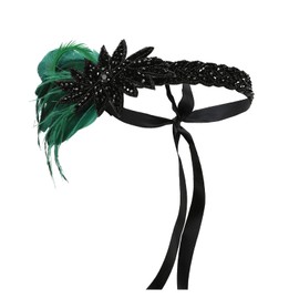 Lufdegim Women's 1920s Feather Headband, 20s Flapper Feather Hair Band, Gatsby Costume Accessories, Charleston Hairband, Headpiece for Carnival Fancy Dress Costume Theme Party