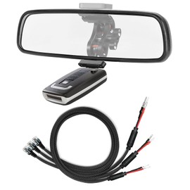 RNVEASS Radar Detector Rearview Mirror Mounting Bracket,13.8" Radar Detector Hard Wire Power Cord Mirror Wire Plug,with Braided Set of 3 (for Escort Max,Max2,Max360 Radar)
