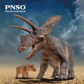 PNSO Dinosaur Museums Series (Torosaurus Aubrey&Dabei 1:35Scientific Art Model)