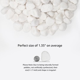 5 lbs Pure White River Rocks, 1-1.7 Inch Natural Stones for Succulents, Bonsai Trees, Fish Tanks, and Garden Pathways, Perfect for Multi-Purpose Landscaping Projects