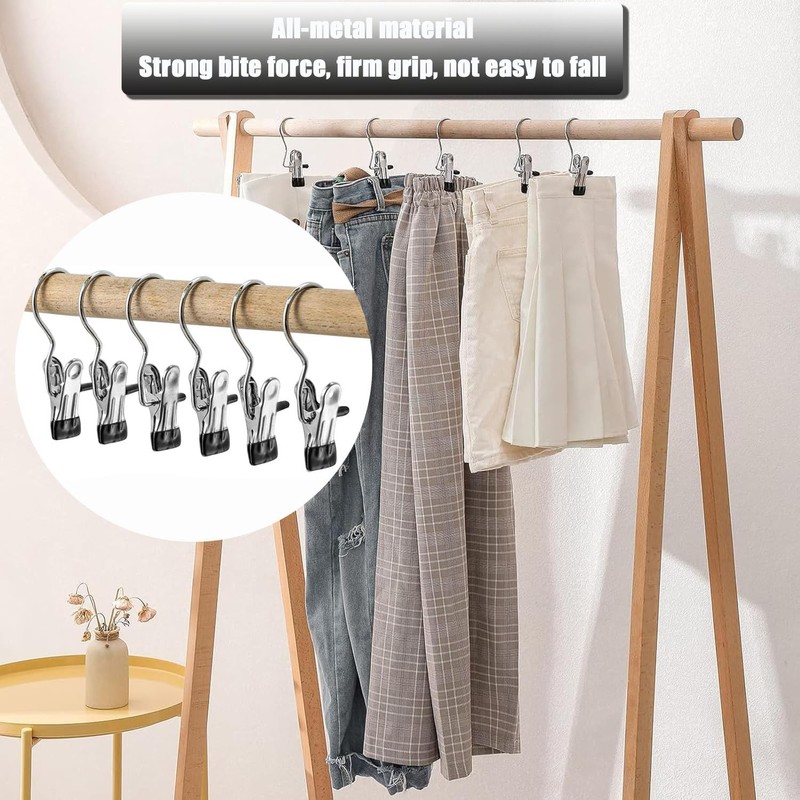 Pack of 20 Portable Laundry Hooks, 360° Rotating Boot Hanger,