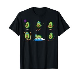 Cartoon Avocados With Faces Fun Characters For Kids T-Shirt