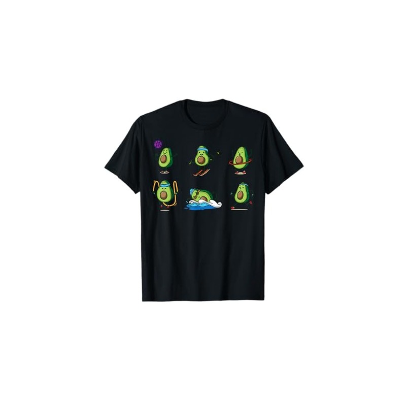 Cartoon Avocados With Faces Fun Characters For Kids T-Shirt