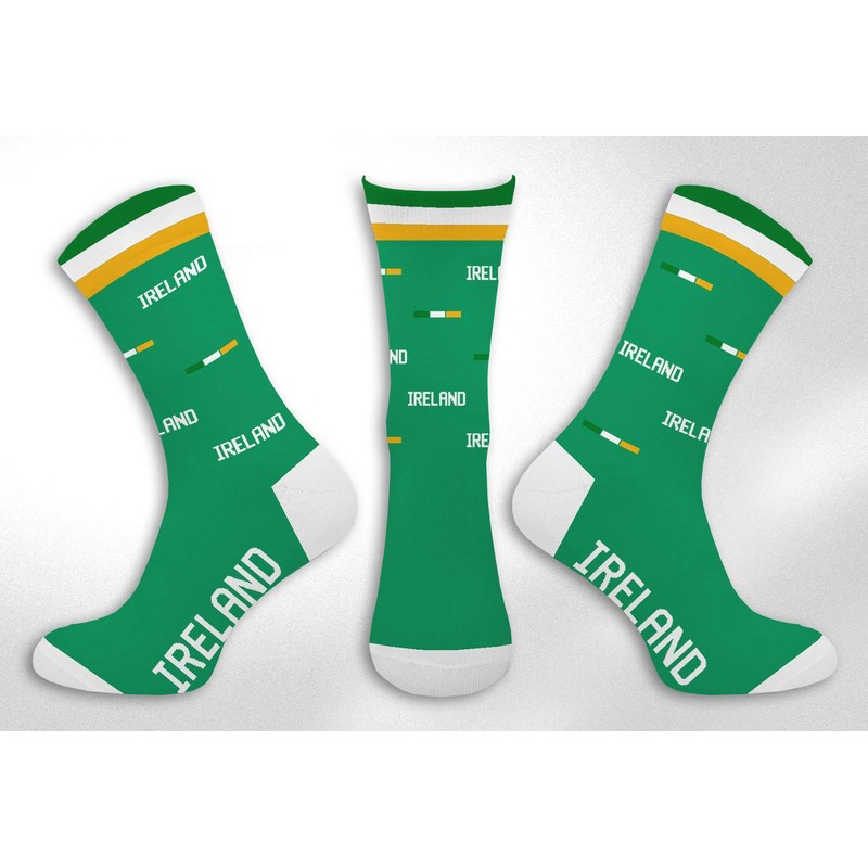 Country-Themed Socks, Large, Shoe Size 7-11 (Ireland Flag)