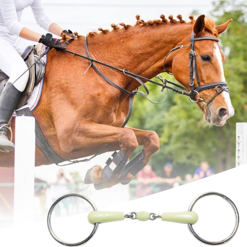 Enwye Horse Mouth Bit Stainl Steel Middle Rubber Flavour Loose
