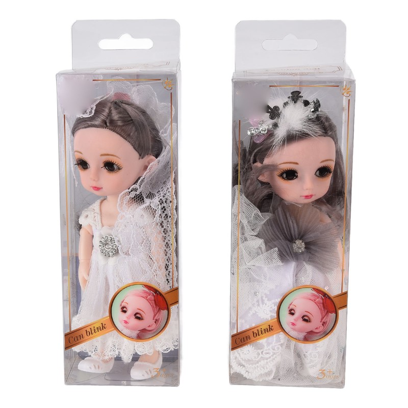 2pcs 6.7 Inch Girl Doll Joint Movable Exquisite Lovely Doll