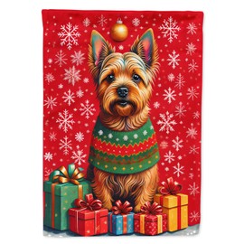 Caroline's Treasures DAC3130GF Norwich Terrier Holiday Christmas Garden Flag Mailbox Flag Decorative Yard Flag Banner Outside Patio Artwork Yard Flower Beds, Garden Size, Multicolor