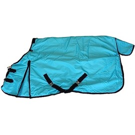 AJ Tack 1200D Waterproof Winter Horse Blanket - 400g Heavyweight Turnout with Fleece Collar, Shoulder Gussets & Tail Flap - Turquoise 78"