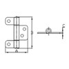 White Water 07435ES Stainless Bi-Fold Door Hinge