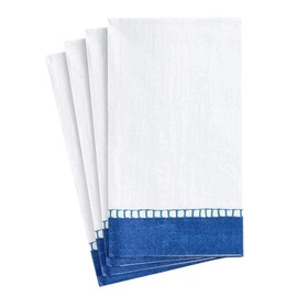 Caspari Entertaining Linen Paper Guest Towels, Marine Blue, Pack of 15