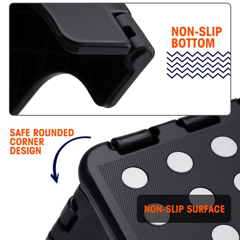 Korpai 13" Folding Step Stool for Adults and Kids Holds