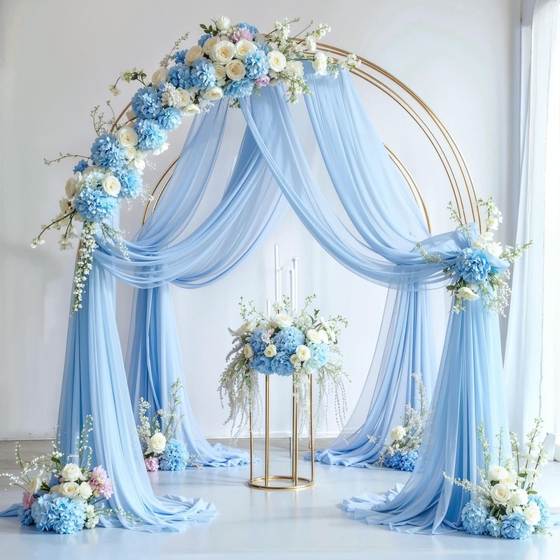 PARTISKY Wedding Arch Draping Fabric, 1 Panel 18FT Baby Blue