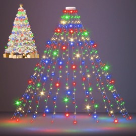 cshare White Christmas Tree Lights, 400LED Christmas Lights for White Christmas Tree Pink Christmas with Timer 8 Modes 6.6 ft * 16 Lines Christmas Decorations for 6-7ft Tree Multi-Color