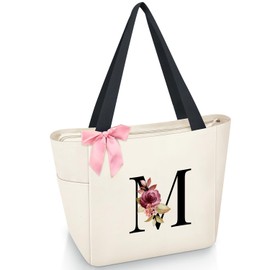 Vavabox Women's A-Z Zip Shoulder Bag, Gifts for Women, Brides and Bridesmaids, Work, Travel, Shopping, School, beige, medium / 1