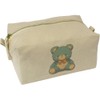 'Blue Teddy Bear Sitting' Canvas Wash Bag/Makeup Case (CS00044414)