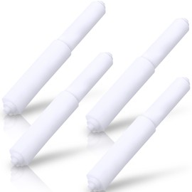 Rindion 4 Pack Toilet Paper Holder Spring Rod, White Toilet Paper Roller Replacement, Plastic Toilet Paper Holder Replacement Rod